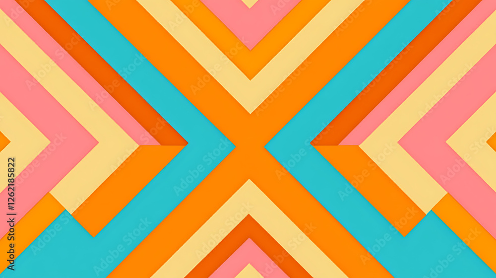 Poster vibrant chevron pattern abstract backdrop with pastel tones in retro design for digital backgrounds