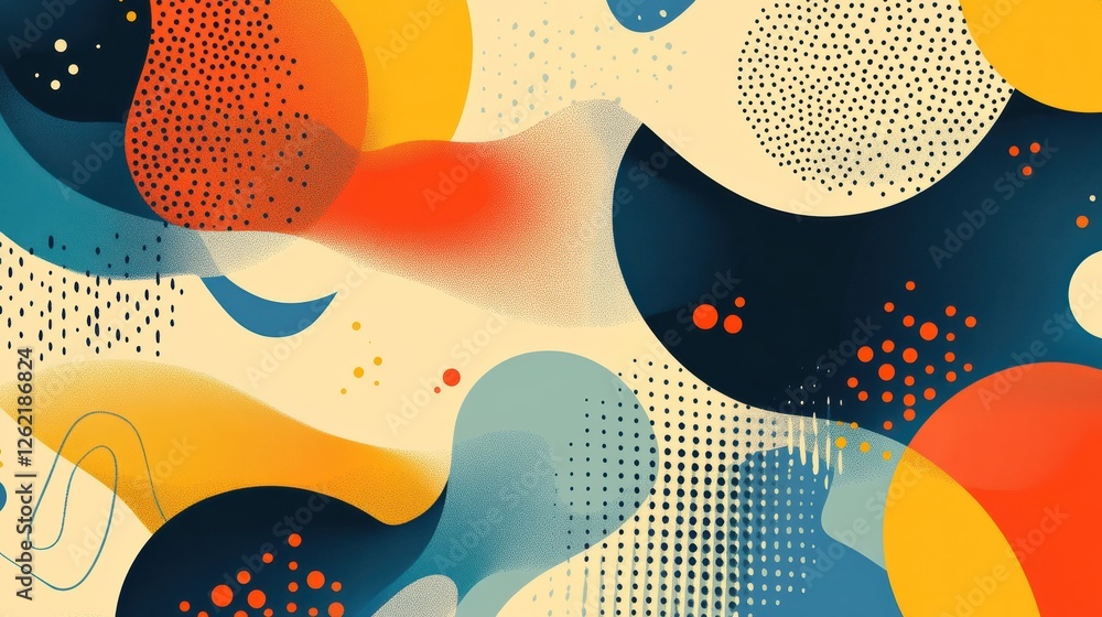 Poster abstract colorful background with circular shapes and textures