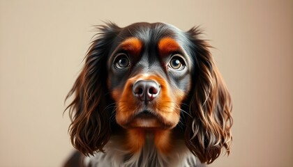 French Spaniel with Feathered Coat and Calm Expression in Natural Lighting