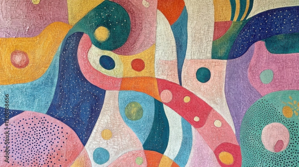 Poster Vibrant Abstract Art Composition with Colorful Shapes and Patterns