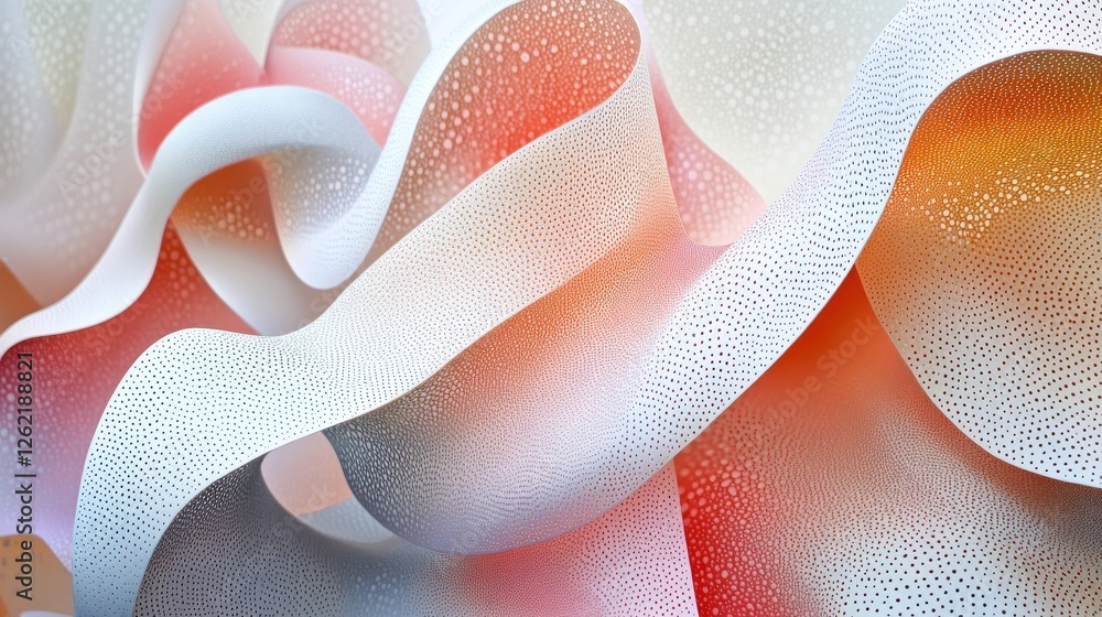 Poster abstract waves with soft colors and delicate texture patterns