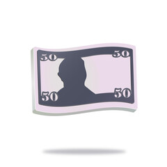 fifty usa dollar, 50 usd icon