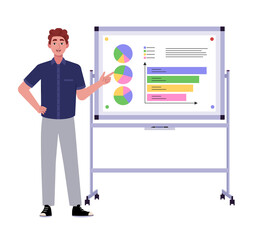 Fototapeta premium 022 - Сharacter with statistics