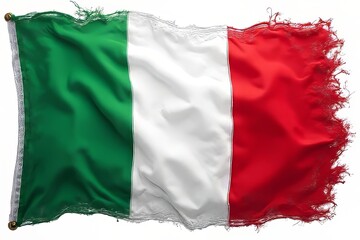 Obraz premium Damaged Italian Flag, Ripped and Worn National Banner