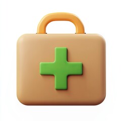 Obraz premium Cartoon First Aid Kit Isolated on White