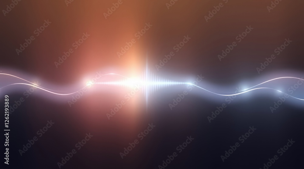 Poster abstract light wave design with glowing particle effect and dark background