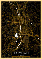 Fototapeta premium Taiyuan China City Map