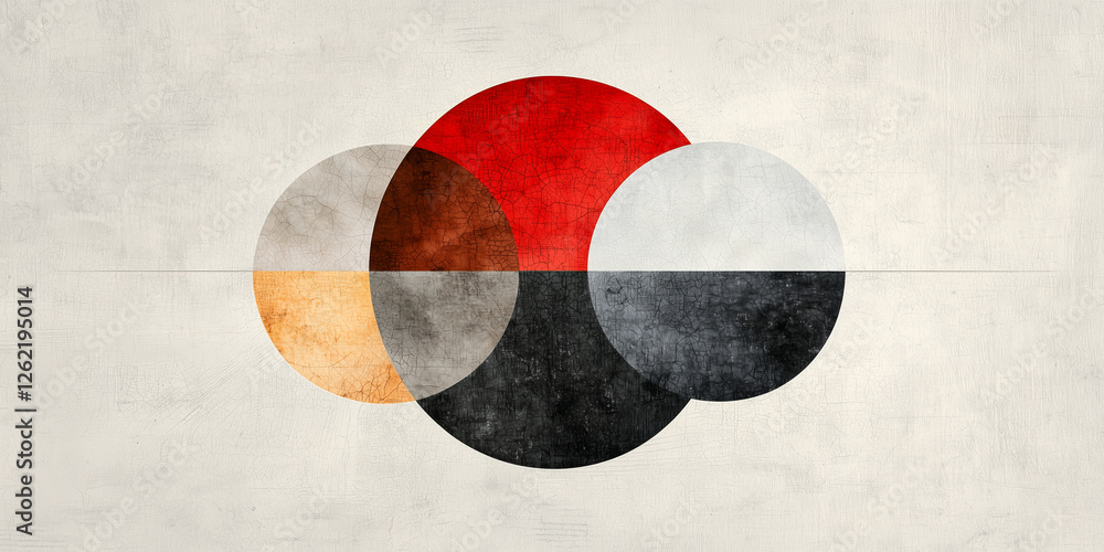 Poster abstract minimalism with harmonious shapes and muted colors