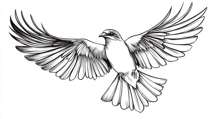 Obraz premium Elegant Bird in Flight Illustrating Grace and Freedom