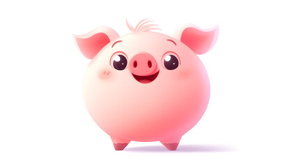 Fototapeta premium Adorable Pink Pig Illustration