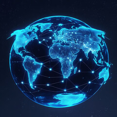 Fototapeta premium Global Network Connection A Digital Earth Visualization