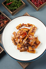 Sweet and Sour Fried Eggplant Strips