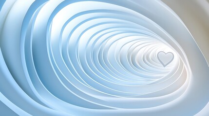 Obraz premium Abstract Blue Swirling Tunnel With A Heart