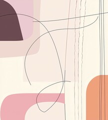 Minimal curve lines and shapes abstract background