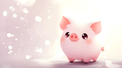 Adorable Pink Pig Illustration