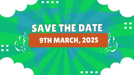 9th of March 2025 mar 25  9 save the date for March 2025 mar 25  month animated background video .mp4
