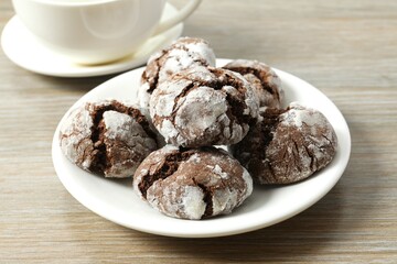 Delicious brownie cookies on the table