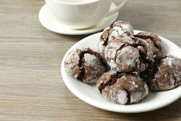 Delicious brownie cookies on the table