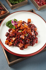 Stir-fried King Oyster Mushroom with Minced Beef