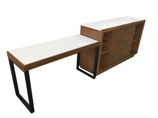 table and chairs on white and transparent background 