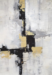 Contemporary abstract painting with bold lines and geometric shapes, perfect for adding a modern touch to spaces that need a stylish and artistic focal point