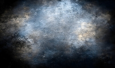 Obraz premium Abstract dark grunge textured background, perfect for overlay, design projects, and digital art. Shades of grey, blue, and brown create a moody atmosphere.