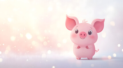 Adorable Pink Pig Illustration