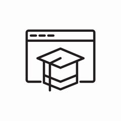 Online graduation icon vector sign