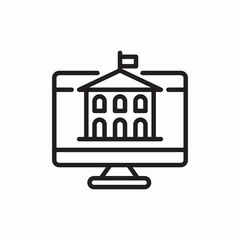 Online education distance education platform icon vector sign
