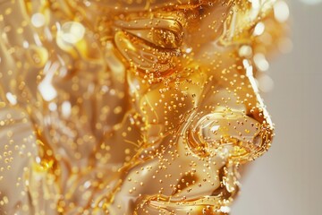 Obraz premium Golden Liquid Face Abstract Art