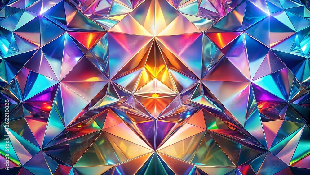 Poster abstract crystal prism reflections pattern - geometric background texture