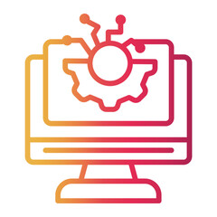 computer Line Gradient Icon