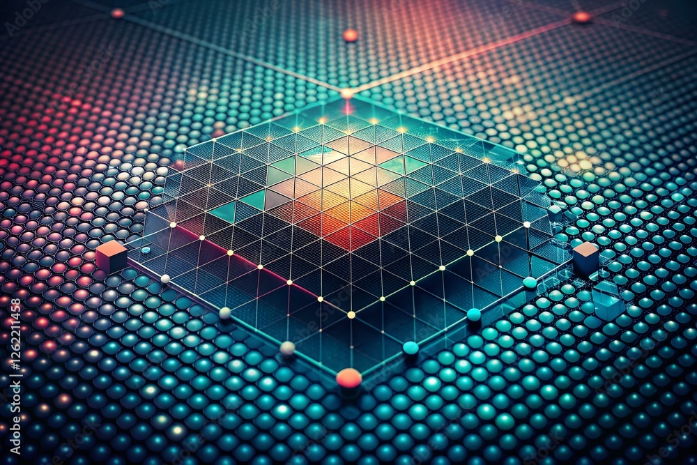 Poster abstract dotted grid: balanced geometric pattern, modern background texture