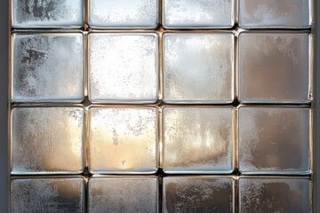 Frosted glass blocks arranged in a grid like pattern