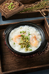 Claypot Fresh Shrimp Boiled White Porridge Seafood Porridge