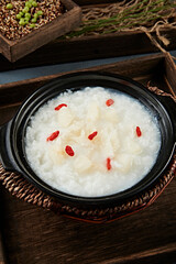 Claypot Tremella and Wolfberry Porridge