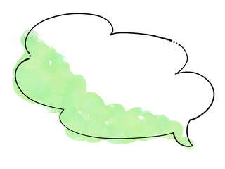 漫画風もくもく吹き出し（緑）