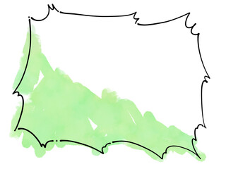 漫画風トゲトゲ吹き出し（緑）