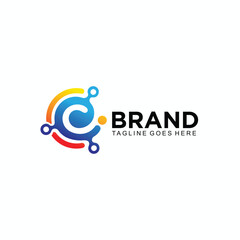 C design logo for technology company concept