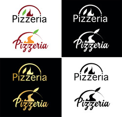 Pizzeria logo design set. vector illustration