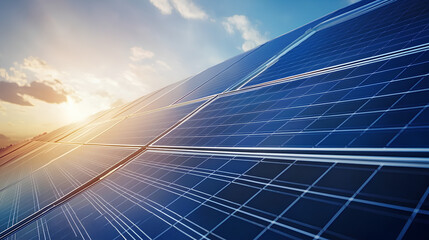 Rooftop solar panels harness clean energy from the sun