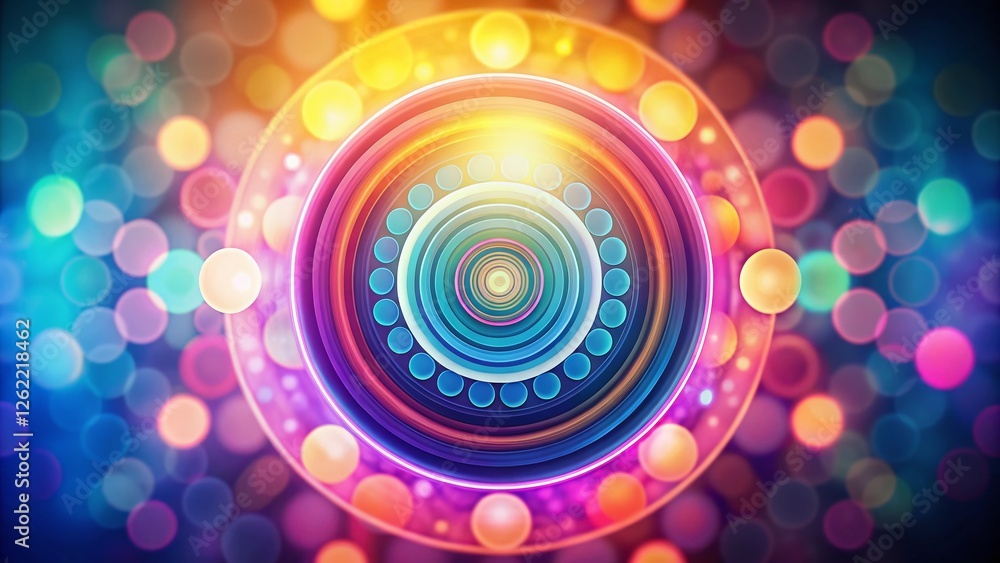 Poster abstract minimalist circular pattern bokeh background - modern design stock photo