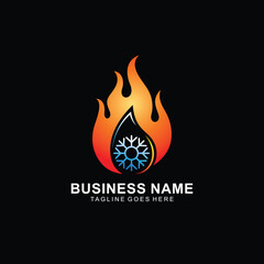 Heating and cooling logo design for business