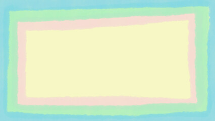 abstract colorful water blush paint frame background 
 with blue, green, pink, yellow colors