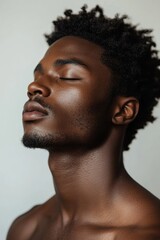 Obraz premium Portrait of young handsome African-American man isolated background, Generative AI