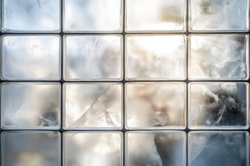 Frosted glass blocks create an abstract hazy pattern design