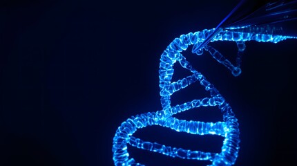 Glowing DNA Helix Structure – Biotechnology and Genetic Research Concept