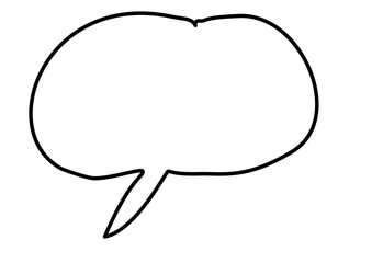 hand drawn line art abstract clouds bubble text