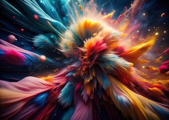 Fototapeta premium Abstract Particle Swarm Motion: Dynamic Fashion Textile Design