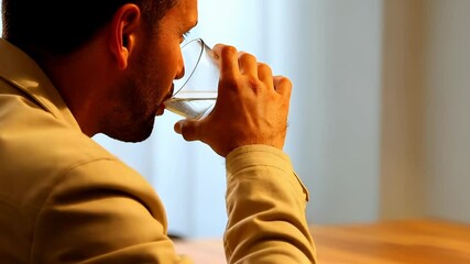 Man Drinking Water - Powered by Adobe